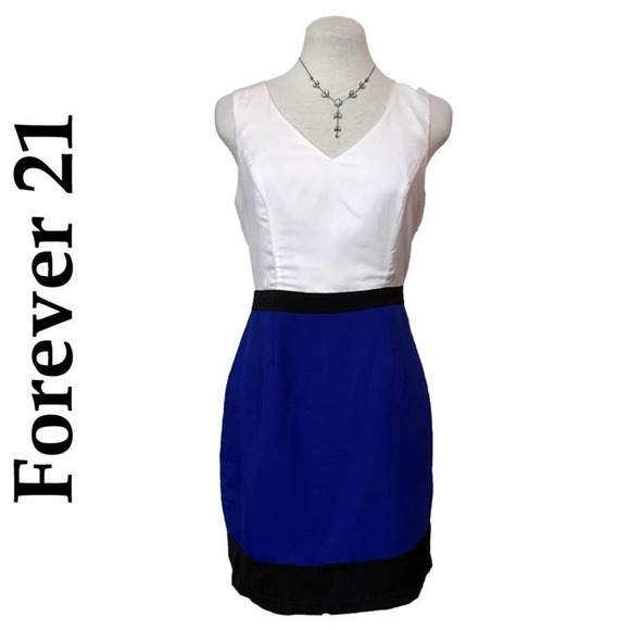 ♥ Forever 21 Sheath Color Block Dress - Picture 1 of 5